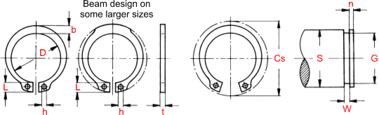 Circlip Dimension Chart